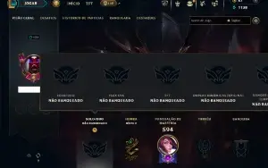 Unranked com TODOS o champs e 182 Skins ( JG / TOP )