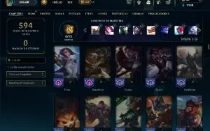 Unranked com TODOS o champs e 182 Skins ( JG / TOP )