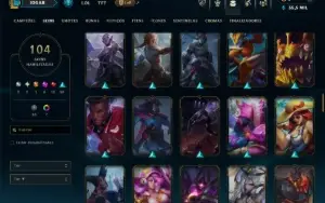 Ouro 4 com TODOS os Champs e 104 Skins ( JG / TOP )