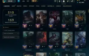 Ouro 4 com TODOS os Champs e 104 Skins ( JG / TOP )