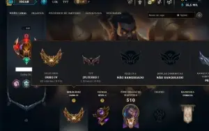 Ouro 4 com TODOS os Champs e 104 Skins ( JG / TOP )
