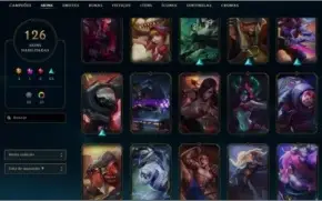 Conta LVL 373 com 141 Campeões + 126 Skins