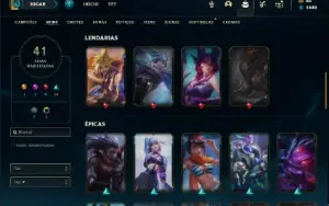 Conta ouro 4 com 75 Champs e 41 Skins ( MAIN MID / JG )