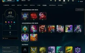 Conta PLATINA 1 - 75pdl| 55% Win - Lol (League Of Legends) E