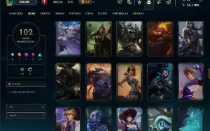 Bronze 3 com TODOS os champs e 102 Skins (Mais de 100 Jogos)