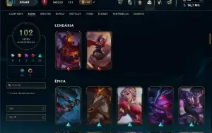 Bronze 3 com TODOS os champs e 102 Skins (Mais de 100 Jogos)