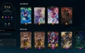 Todos os champions - 315 skins - MMR Diamante 3/4