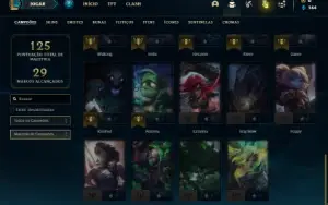 Conta bronze 2 com 35 Champs e 9 Skins + 6 Espolios