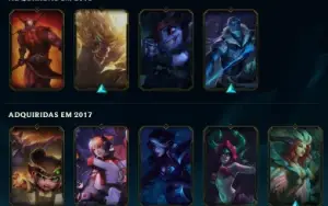 Conta LoL Ouro 4 SoloQ 73 Skins 10 Skins Lendárias + 22 Mtcs