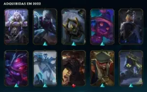 Conta LoL Ouro 4 SoloQ 73 Skins 10 Skins Lendárias + 22 Mtcs