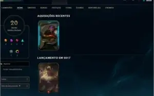 Conta lol Platina 3 // 20 skins //Todos os dados !