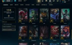 Unranked com 41 Champs e 8 Skins + 2 Fragmentos