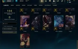Unranked com 41 Champs e 8 Skins + 2 Fragmentos