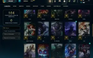 Unranked com 41 Champs e 8 Skins + 2 Fragmentos