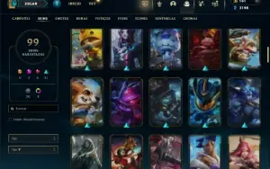Esmeralda 4 com 95 Champs e 99 Skins + 1 Prestigio da Jinx