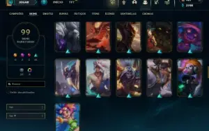 Esmeralda 4 com 95 Champs e 99 Skins + 1 Prestigio da Jinx