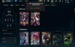 Esmeralda 4 com 95 Champs e 99 Skins + 1 Prestigio da Jinx