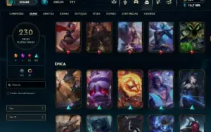 Ouro 3 com TODOS os champs e 230 Skins +9 Vitoriosas
