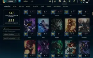 Ouro 3 com TODOS os champs e 230 Skins +9 Vitoriosas