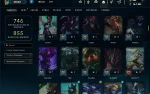 Ouro 3 com TODOS os champs e 230 Skins +9 Vitoriosas