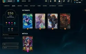 Ouro 3 com TODOS os champs e 230 Skins +9 Vitoriosas