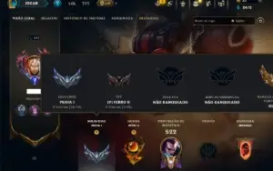 Prata 1 com TODOS os Champs e 195 Skins ( JG / MID / TOP )