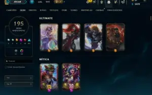 Prata 1 com TODOS os Champs e 195 Skins ( JG / MID / TOP )
