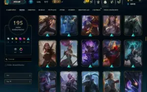 Prata 1 com TODOS os Champs e 195 Skins ( JG / MID / TOP )