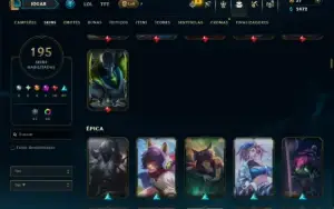 Prata 1 com TODOS os Champs e 195 Skins ( JG / MID / TOP )