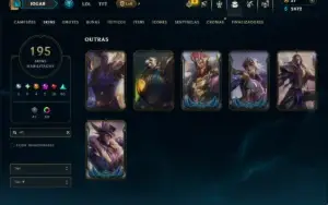 Prata 1 com TODOS os Champs e 195 Skins ( JG / MID / TOP )