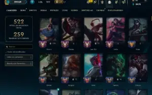 Prata 1 com TODOS os Champs e 195 Skins ( JG / MID / TOP )