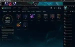 Conta LoL league of legends 117 champions e 118 skins