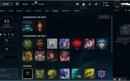 Conta de lol com varias skins e bom mmr prata