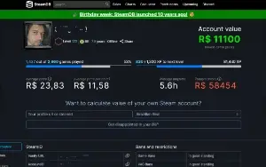 Conta Steam Pessoal 2.300 Jogos 8 Anos Lvl 122 Sem Vac