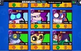 CONTA BRAWL STARS 42 STAR POWERS 8 ACESSORIOS 23 SKINS 17K