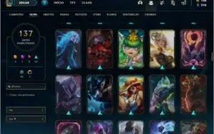 Conta prata 4 com TODOS os champs e 137 skins