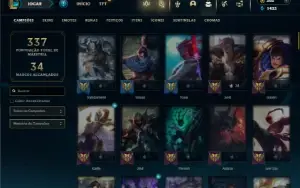 Unranked com 100 Champs e 61 Skins + 140 Espolios