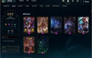 CONTA COM 682 SKINS LOL