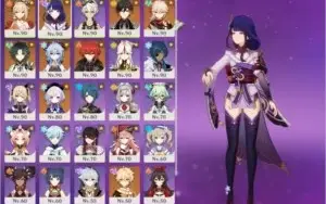 Raiden Shogun / Zhongli c2 / Xiao / Ganyu / Kazuha / Yoimiya