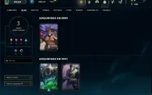 Prata 1 com 25 Champs e 3 Skins +6 Fragmentos de skins