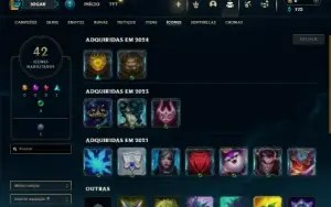 Prata 1 com 25 Champs e 3 Skins +6 Fragmentos de skins