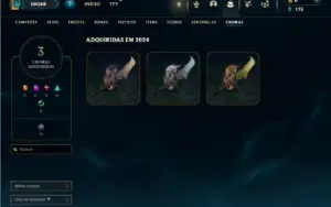 Prata 1 com 25 Champs e 3 Skins +6 Fragmentos de skins
