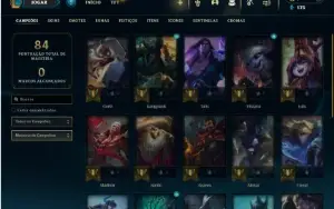 Prata 1 com 25 Champs e 3 Skins +6 Fragmentos de skins