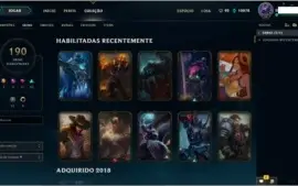 Conta 190 skins Terminou D4 MAs net lixo perdeu borda