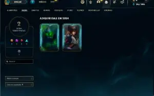 Mestre com 30 Champs e 2 Skins + 10 Fragmentos