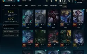 Ouro 4 com TODOS os champs e 186 Skins + 4 Prestigios