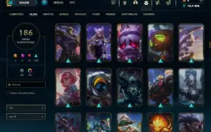 Ouro 4 com TODOS os champs e 186 Skins + 4 Prestigios