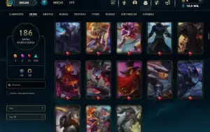 Ouro 4 com TODOS os champs e 186 Skins + 4 Prestigios