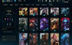 Ouro 4 com TODOS os champs e 186 Skins + 4 Prestigios