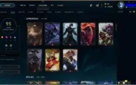Conta de LOL com todos os campeões, com 95 skins.
